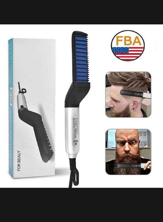 T  Quick Hair Straightener Brush For Men Multifunctional Styler Comb Mini Electric Hair Tool