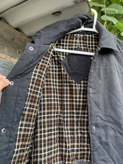 Premium Black Quilted Winter Coat – Classic Checkered Inner Lining