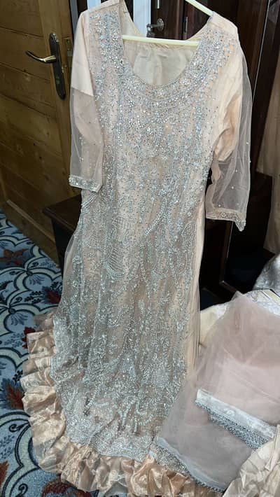 Peach Fullly Embroided maxiiii