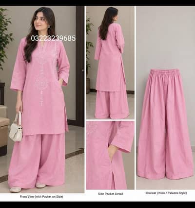 sapphire purple embroidery kurta with wide leg