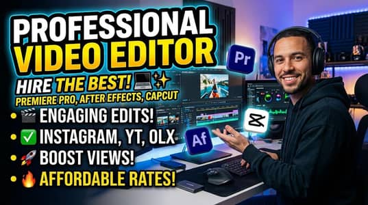 Professional Video Editor | Premier Pro, After Effect, Cap Cut |