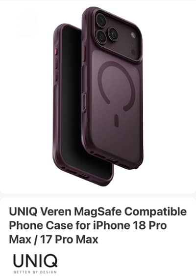 UNIQ Veren MagSafe Compatible Phone Case 18 pro max burgundy frost