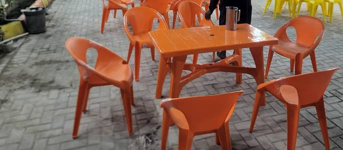 60 Plastic Chairs & 10 Tables for Sale 3 Months Used Restaurant Chairs