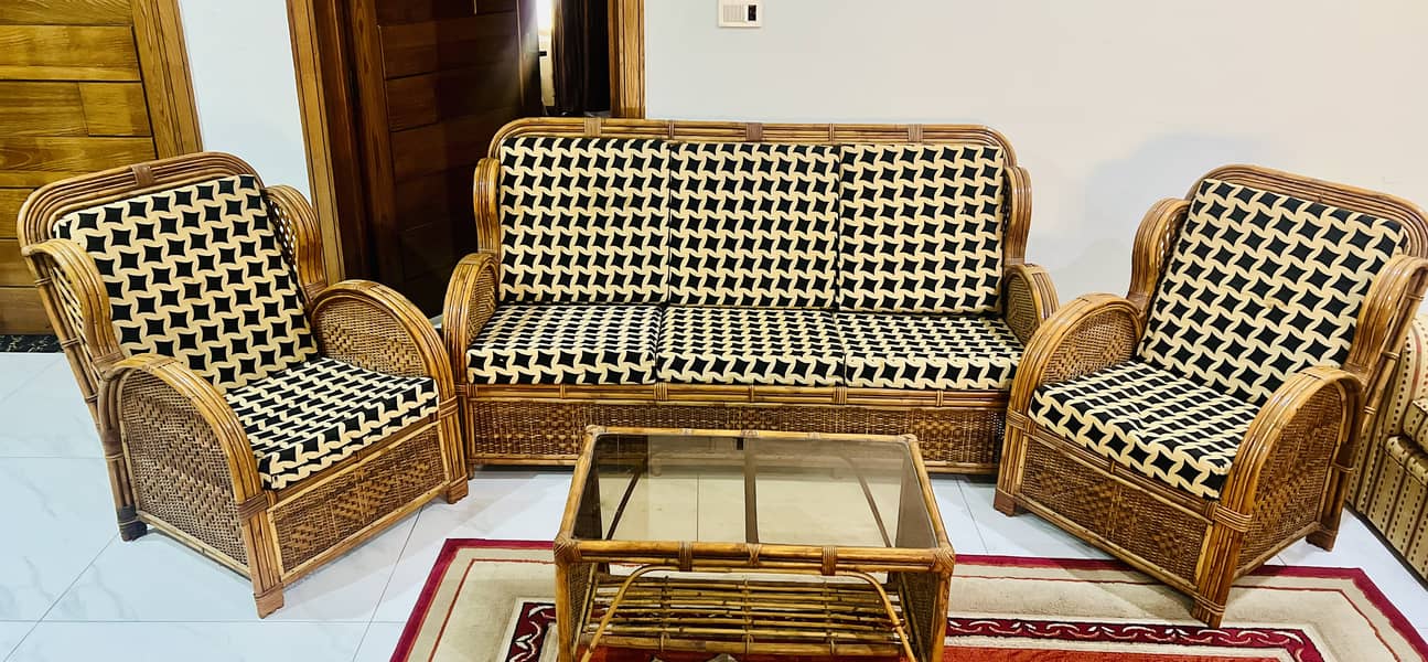 Beautiful cane sofa set 3