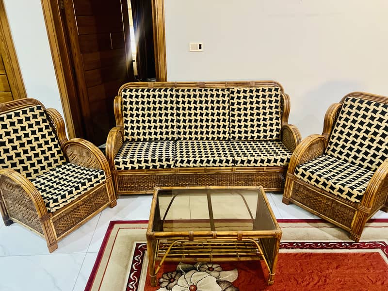Beautiful cane sofa set 4