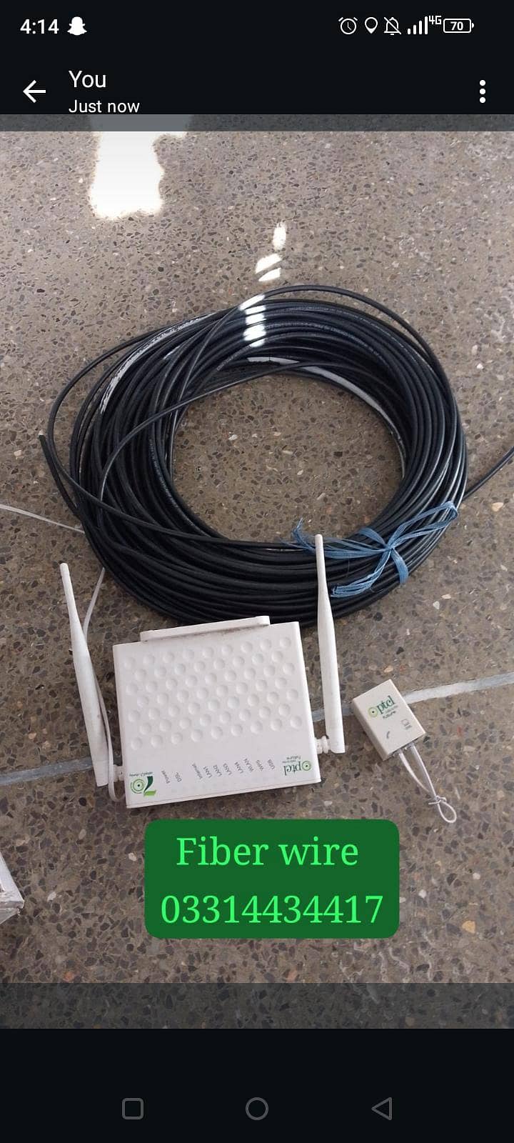 Fiber cable ND PTCL router device 1