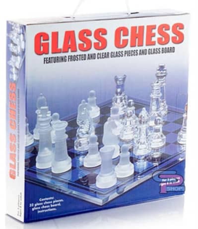 Glass Chess Board Game Set - 13×13 Large Size - Frosted & Clear Piece