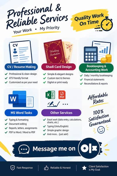 CV Builder | Accounting | Bookkeeping | Cards | Other Services