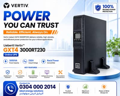 Vertiv Liebert GXT4 3000RT230 Online UPS 3kVA Reliable Backup