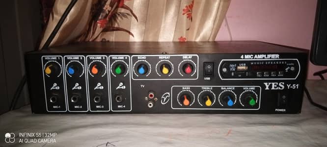 4Mic Amplifier | Bluetooth , USB , AUX | Echo & Delay | Excellent cond