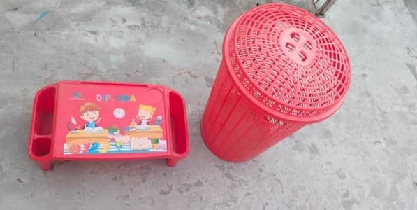 basket and kids study table