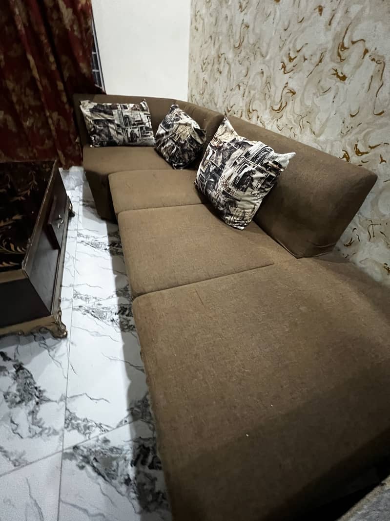 L shape sofa and table 1