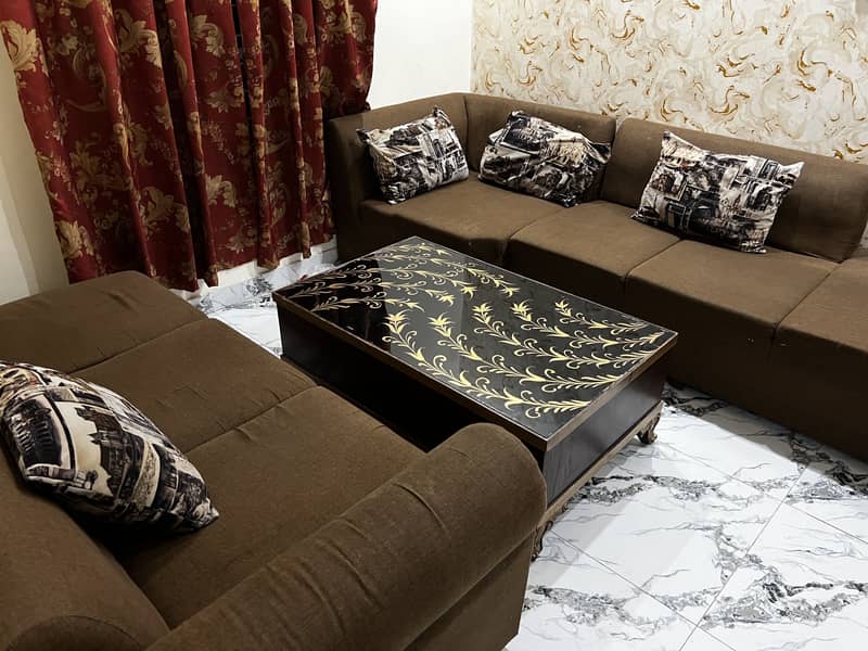 L shape sofa and table 6