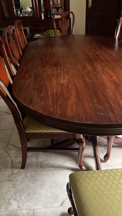 Dining table with chairs in solid wood - 8 people
