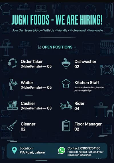 need restaurant staff