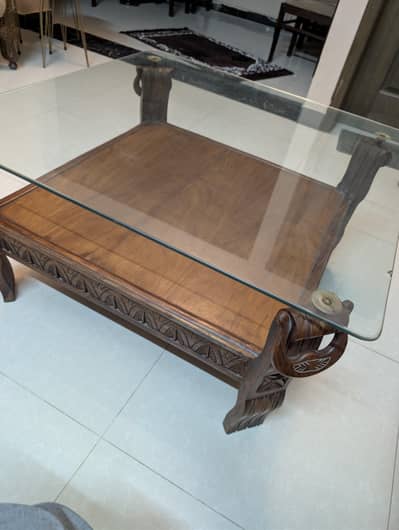 3 piece solid wood coffee table set