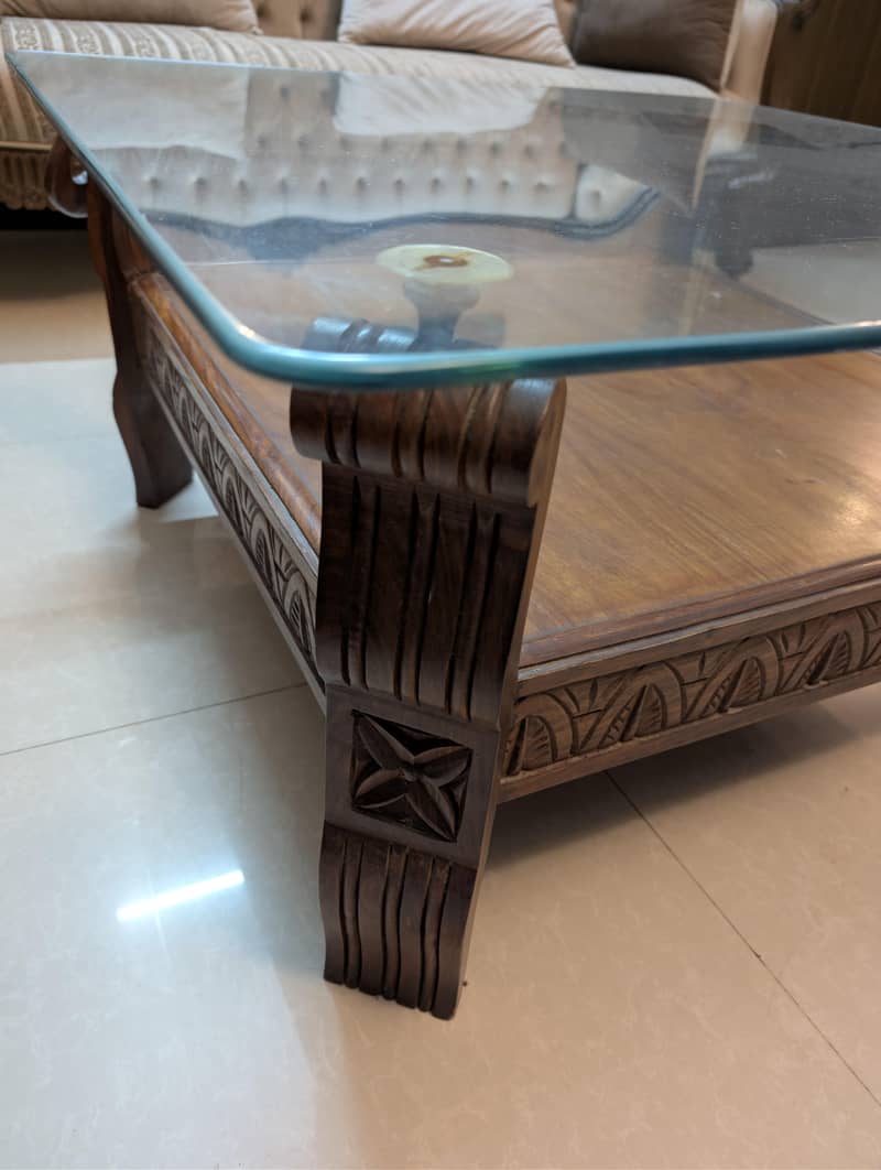 3 piece solid wood coffee table set 3