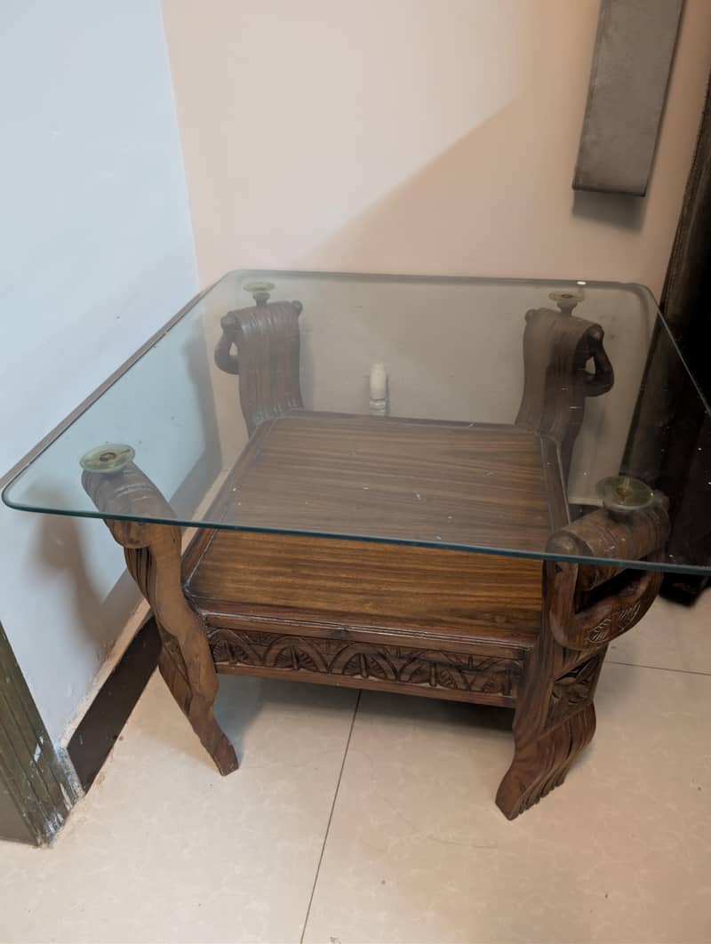 3 piece solid wood coffee table set 4
