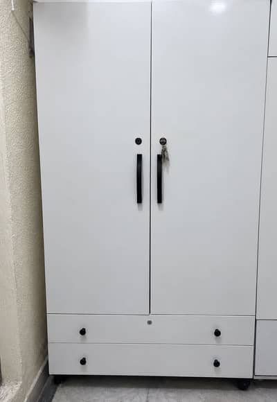 Kids Wooden Wardrobe / Cupboard with moveable wheels