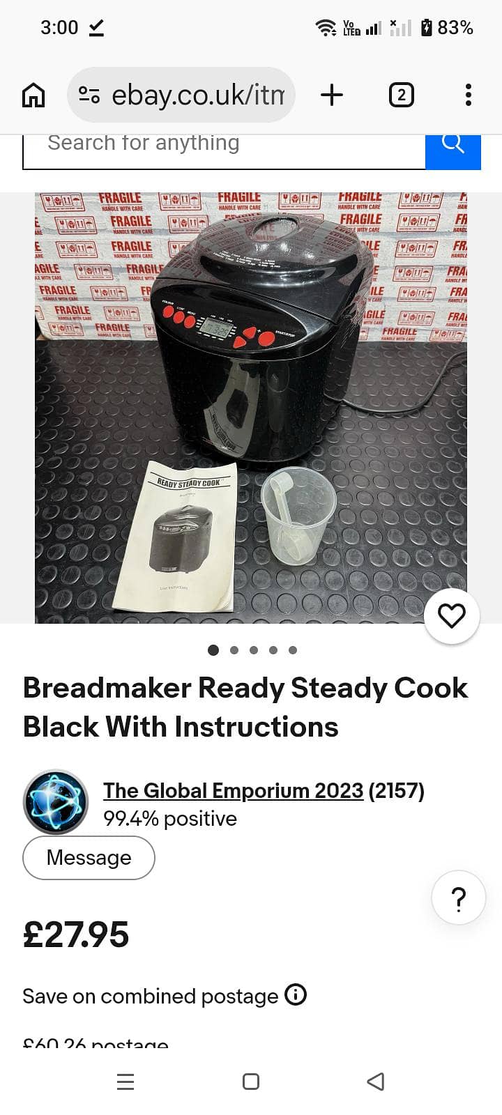 Ready Steady Cook Electric Automatic Breadmaker / Dough Maker 11