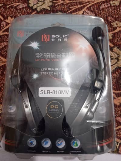 SOLIC SLR-818MV Stereo Headset with Mic | Brand New Box Packed
