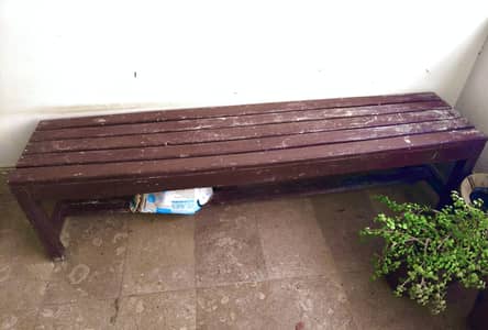 Wood bench for lawn