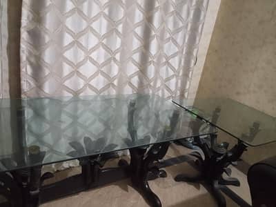 large size and a small table with wodden body