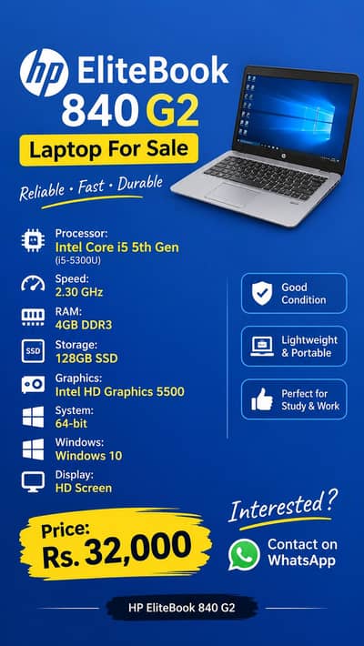 HP EliteBook 840 G2 Core i5 Laptop