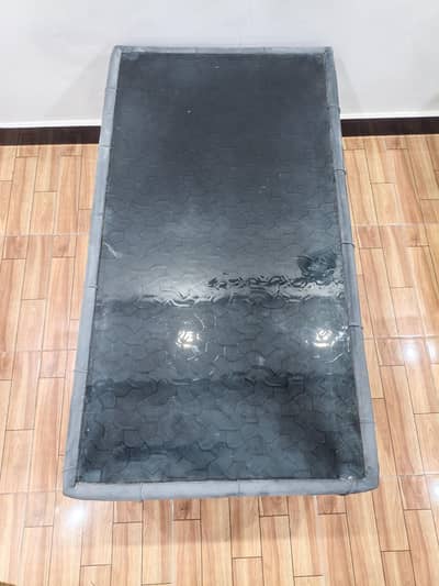 Central Wooden Velvetted Table For Sale