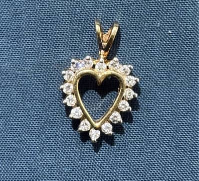 Natural Diamond Pendant 14k Gold