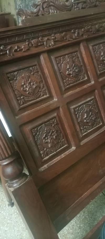 double bed wooden
