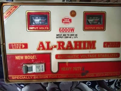 Al-Rahim 6000W Voltage Stabilizer for Refrigerator & Deep Freezer
