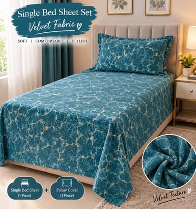 velvet single bed sheet