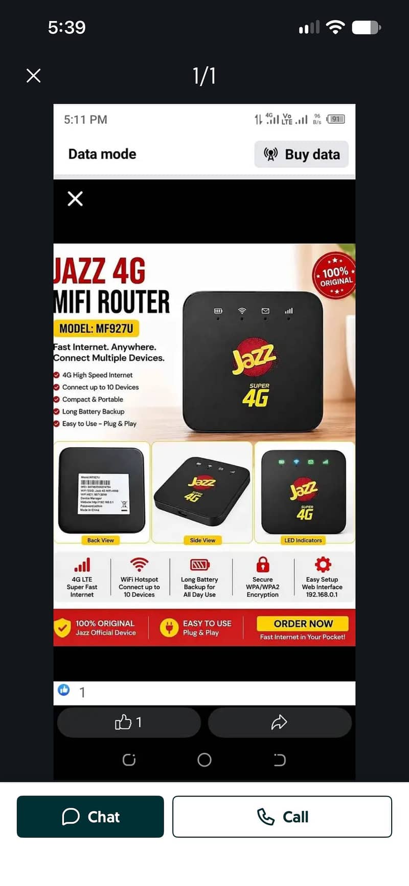 Jazz super 4g device 3