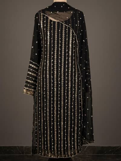 Black chiffon dress