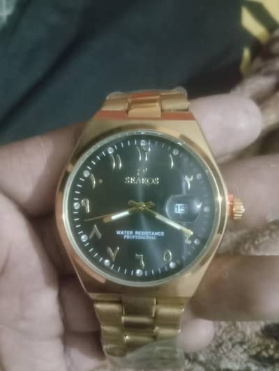 searos Elegant Arabic Dial Gold Watch-imported form saudi Arabia (bran