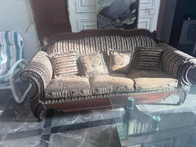 sofa set with tabel full shisham wood