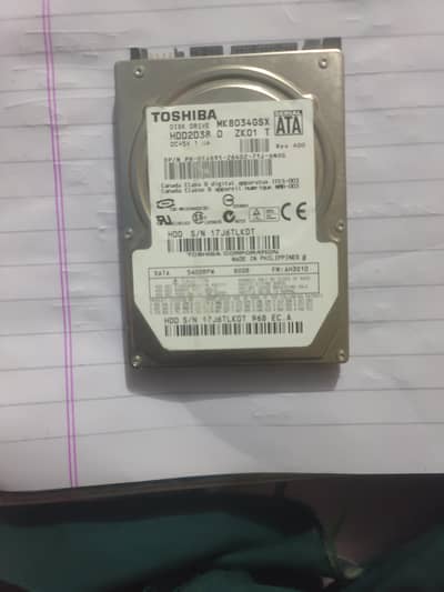 hard disk drive Toshiba 80gb in good condition