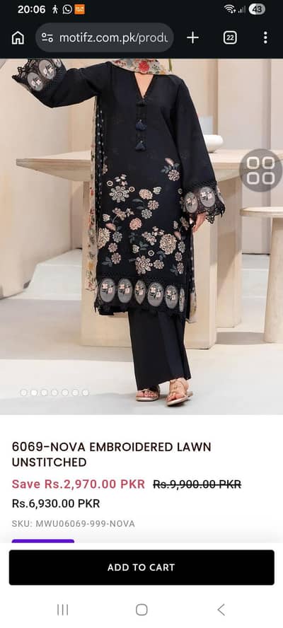 embroidered lawn Motifz Unstitched