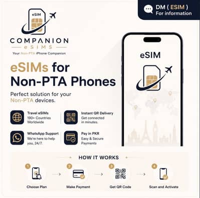 DATA ESIM FOR NON PTA IPHONES USE INTERENT WITHOUT HASSLE