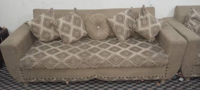 Sofa set/ 5 seater sofa/ slightly used/ wooden sofa/ Wah Cantt
