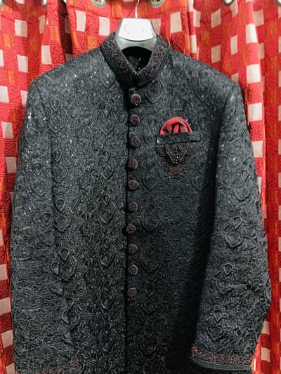 Elegant Black Embroidered Sherwani for Men – Wedding & Groom Wear