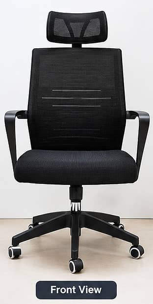 New Black Mesh Executive Office Chair with Headrest – Islamabad & Rawa