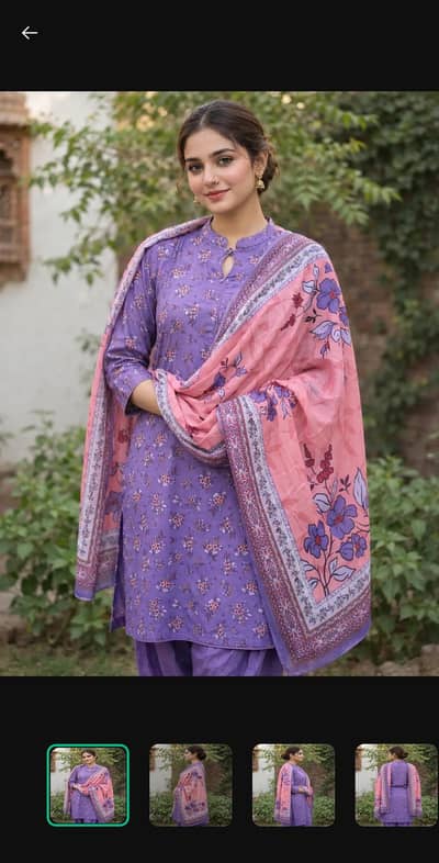 purple lawn 3pc suit - bin Saeed