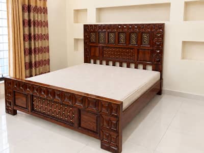 King bed set Fully wooden made ( without mattress
