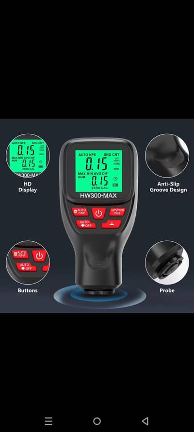 Digital Thickness Gauge for Automotive Coatings, Paint Testing
