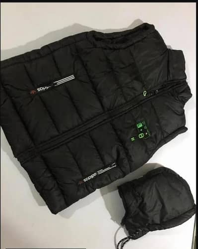 Men's sleeveless Puffer jacket black Parachute Hooded