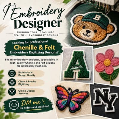I'm Embroidery Chenille Designer.