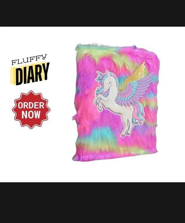 T  Good looking personal multi Colors dairy for girls|| fluffy dairy
