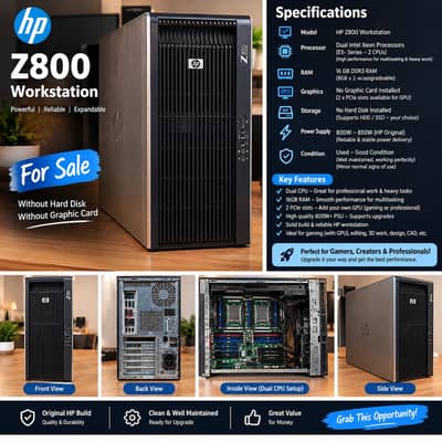 HP Z800 Professional Workstation | Dual Intel Xeon E5649 | 16GB RAM